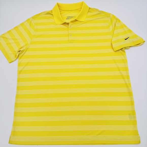 Nike Tour Performance Polo Shirt Mens XL Yellow  Short Sleeve Golf DRIFIT - Picture 4 of 10
